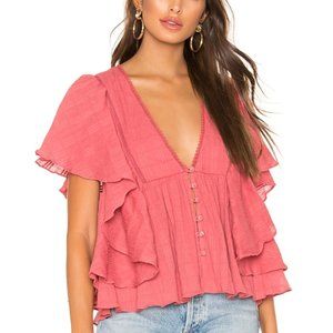 Tularosa Jojo blouse deep rose size large NWT